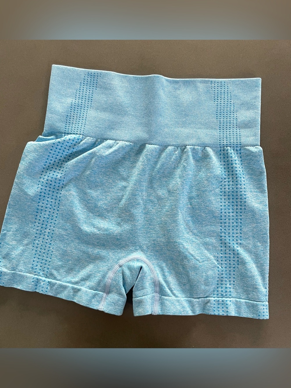 Seamless Blue High Waist Workout Shorts Compression Gym XS